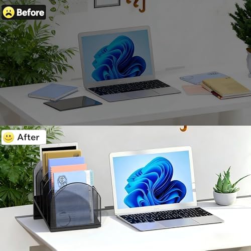 gianotter Desktop File Organizer with 5 Compartments - Image 2