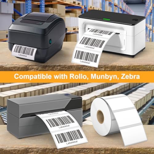 (12,000 Labels/12 Rolls) Labelebal 12 Rolls,1000/Roll -Zebra 2.25" X 1.25” Direct Thermal Labels - Perforated Stickers for Barcode Address, Compatible with Zebra & Rollo & MUNBYN Desktop Printer - Image 4