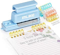 Mini 5-Hole Binding Machine - IMLIKE 5 Holes Binding Machine with 16 Loose-Leaf Binding Strips - Easy to Add or Remove Papers, 4 Sheets Capacity (A4/30 Holes, B5/26 Holes, A5/20 Holes) - Blue by IMLIKE