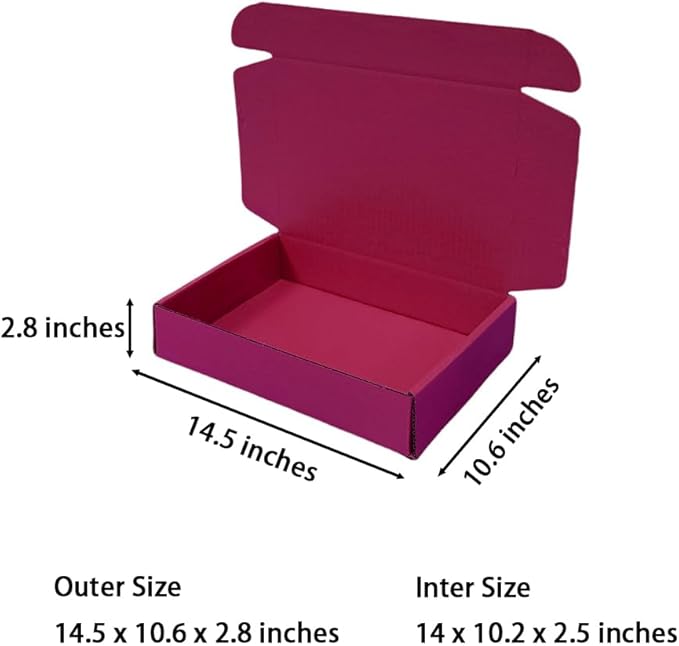 20 Pcs 14.5 x 10.6 x 2.8 inches Corrugated Cardboard Gift Boxes Recyclable - Image 2
