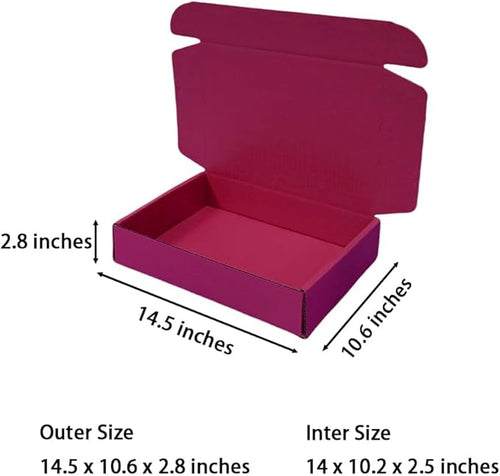 20 Pcs 14.5 x 10.6 x 2.8 inches Corrugated Cardboard Gift Boxes Recyclable - Image 2