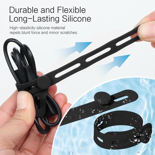 Donruby 24Pcs Silicone Cable Ties, Reusable Cord Organizer Straps, 2 Colors - Image 4