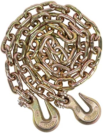 2 Pack 3/8 Inch x 12 FT Grade 70 Binder Chain with Clevis Grab Hooks - G70 Transport Tow Chain - 6,600 Lbs Working Load Limit - Image 3