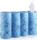 SINGARO Car Tissue Holder, 4 Pack Car Cup Holder Facial Tissues with Travel Tissue Bag, Quick and Convenient Flower Combination Box(4 Canisters/200 Tissues) Blue by SINGARO