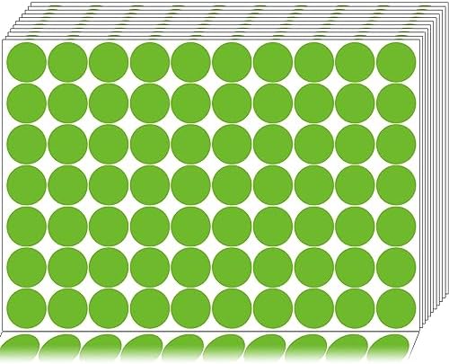 1400 PCS Green Dot Stickers Round Coding Labels Circle Polka Dots for Office, Classroom, Papers Etc by ZACOOL