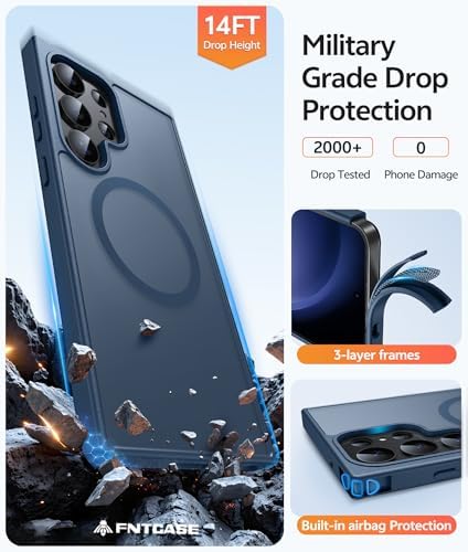 FNTCASE for Samsung Galaxy S23 Ultra Case, Compatible with Magsafe, Blue - Image 5