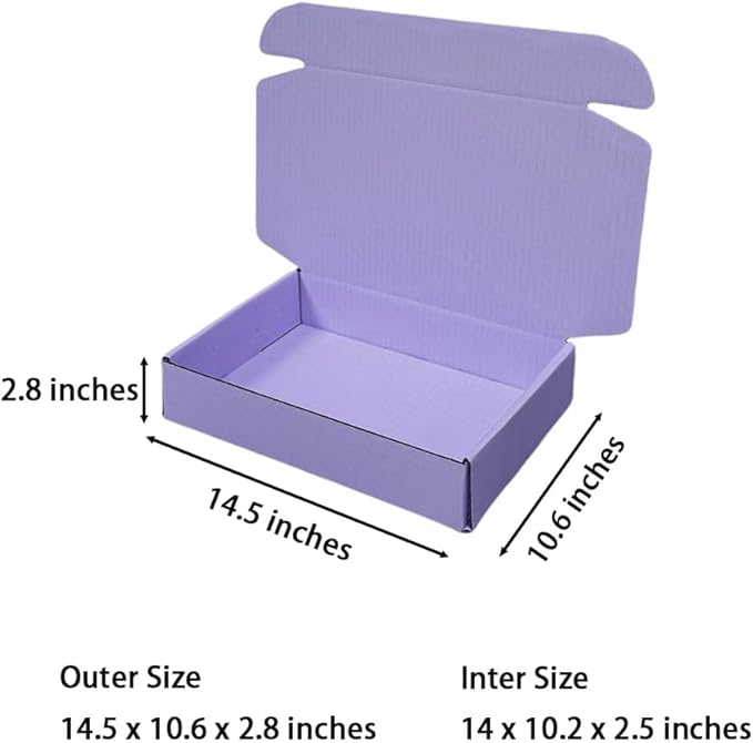 20 Pcs 14.5 x 10.6 x 2.8 inches Corrugated Cardboard Gift Boxes Recyclable - Image 2