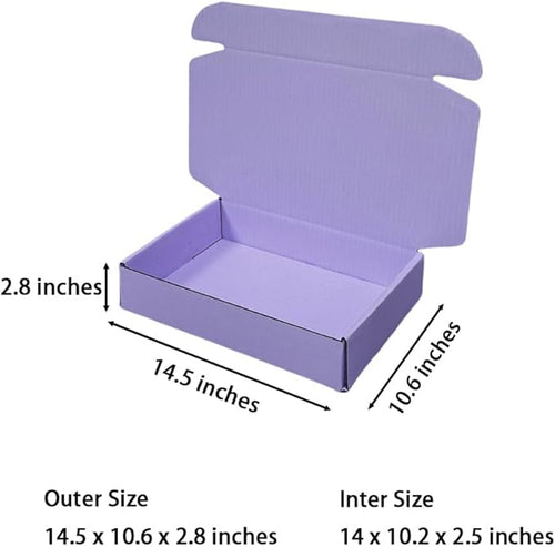 20 Pcs 14.5 x 10.6 x 2.8 inches Corrugated Cardboard Gift Boxes Recyclable - Image 2