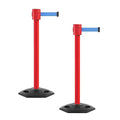 Montour Line MSR760 Set of 2 Retractable Belt Barrier Stanchion, Rubber Base by Montour+Line