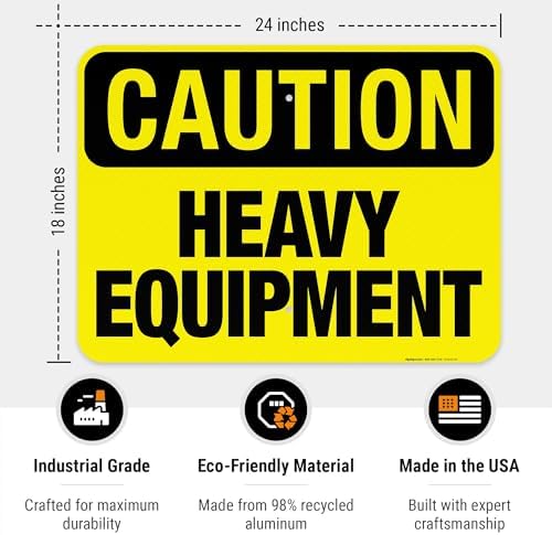 Heavy Equipment Sign, OSHA Caution Sign, - Image 3