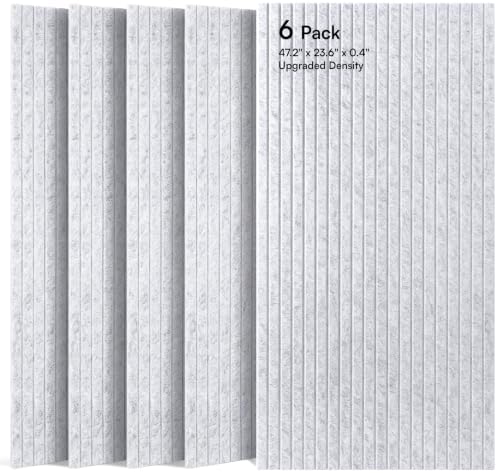 SODOCT 6 Pack Large Acoustic Panels, 47.2" X 23.6" X 0.4" Sound Proof Panels for Walls, High Density Sound Absorbing Panels for Home Studio & Office, Gray by SODOCT