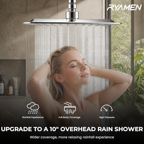 Ryamen Upgraded Filtered Shower Head with Handheld, 10 inch Rain Showerhead - Image 3