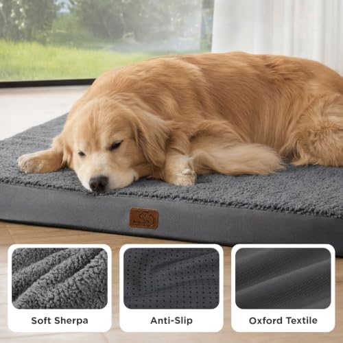 Bedsure XXL Dog Bed, Giant Pet Bed with Washable Cover, 53"x36" Dark Grey - Image 4