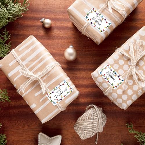 Whaline Christmas Direct Thermal Labels Stickers Colorful Xmas Light Bulbs Rectangle Self-Adhesive Printer Decals for DIY Candle Name Tag Logo Design, 500 Pcs - Image 5