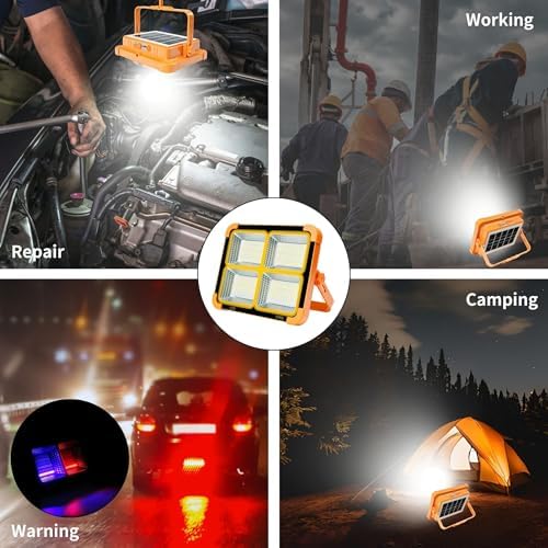 LED Solar Work Light, 6500Kelvin, 6h LED Light, USB Charging, Continuous Lighting, 5 Lighting Modes, Waterproof IP66, Portable Hanging Magnetism - Image 5