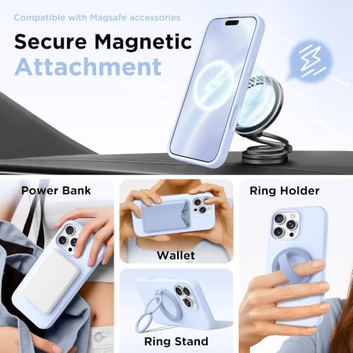 GolbinBox Magnetic for iPhone 16 Pro Max Case, Silicone Cover, Baby Blue - Image 4