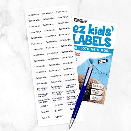Ez Kids Clothing Labels Self-Stick No-Iron Write-On | Great for Children & Adults | Washer & Dryer Safe | School, Camp, Nursing Care, Toys, Organizing, All Purpose (60-Pack) - Image 2