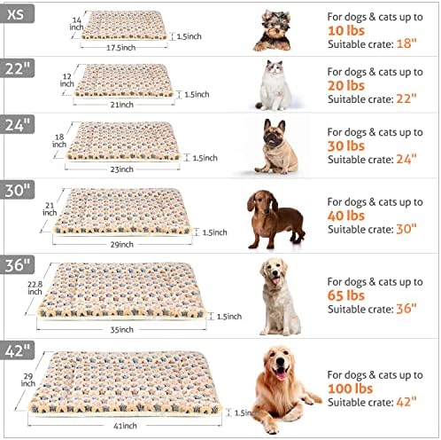 Mora Pets Cat Bed Ultra Soft Dog Crate Pad Star Print 14 x 17.5 inch Brown - Image 5