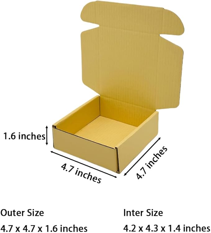 15 Pcs 4.7 x 4.7 x 1.6 Inches Mini Size Corrugated Cardboard Gift Boxes - Image 2