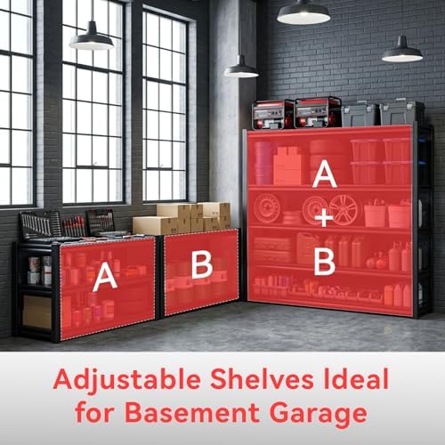 5-Tier Heavy Duty Garage Shelving, 5000LBS Capacity Boltless Rack, 62" W Adjustable Metal Storage Shelves Unit for Warehouse, Basement, Garage - Image 6