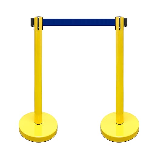 VIP Crowd Control Retractable Belt Stanchion Queue Safety Barrier Set by CrowdControlCenter