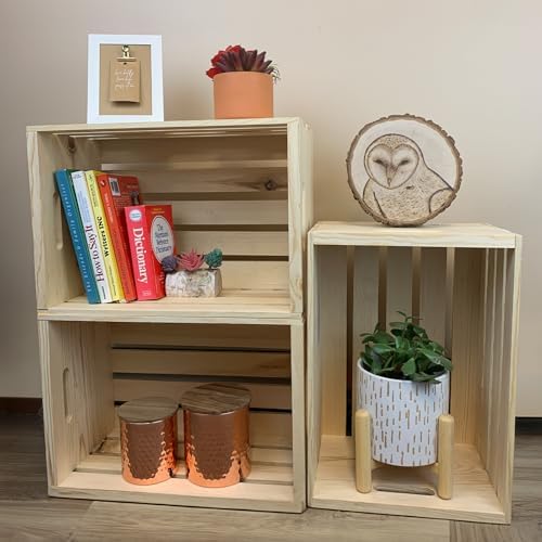 Wilson Large Wooden Pine Crate for Storage and Decoration at Home, Office, Kitchen, Bedroom, and Retail (12.5"x9.625"x17.875") (Set of 12) - Image 5