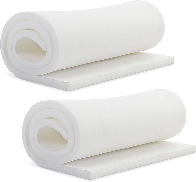 Frienda 2 Pcs Upholstery Foam 1" x 24" x 72" High Density Cushion White by Frienda