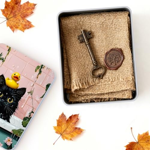 Small Metal Tins Box-4.7" x3.5"x1.6" Rectangular Empty Storage Box With Lid Decorative Organizer Storage Tin Case For Office/Cookie/Candy/Jewelry/Photo/Letter Bathe Cat - Image 4