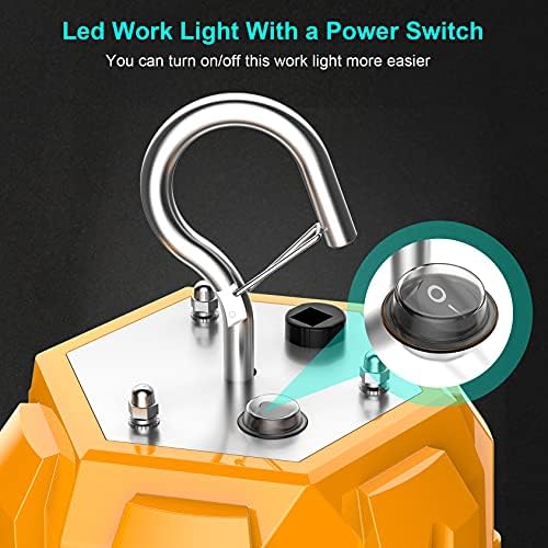 150W LED Temporary Work Light 22500LM 360° Lighting ETL Listed 10' Cable with 120V Plug Portable Hanging Construction Work Lights with ON/Off Switch for Job Site Warehouse Garage Shop Area Lighting - Image 3