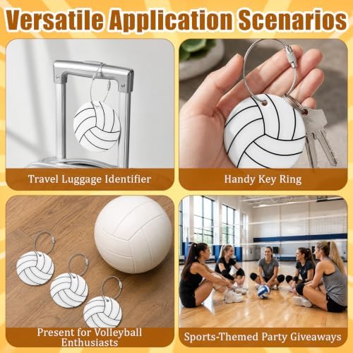 19 Pcs Volleyball Luggage Tags, Volleyball Party Favors Suitcase Labels with Pen, Metal Ring Name ID Card and DIY Pocket for Sports Team Travel Baggage Identifiers for Men Women - Image 3