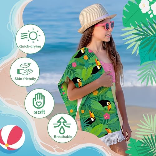 Peryiter 24 Pack Oversized Turkish Towel with Storage Bag, Palm Leaves - Image 3