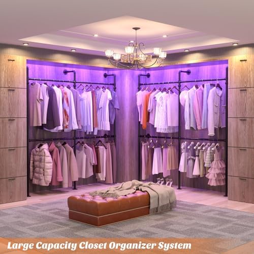 Aheaplus Industrial Pipe Clothing Rack, Reversible 6.75FT Clothes Rack - Image 2