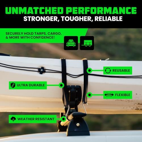 Rhino USA Rubber Bungee Cords with Hooks (12-Pack) - Heavy Duty Outdoor - Image 3