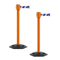 Montour Line MSR760 Set of 2 Retractable Belt Barrier Stanchion, Rubber Base by Montour+Line