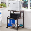 Lauren&Harold 34'' Printer Stand with Power Outlets & USB Ports Grey/Bronze by LaurenHarold