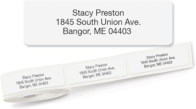 Personalized Return Address Labels, Roll of 125 Gloss White Self-Adhesive - Image 2