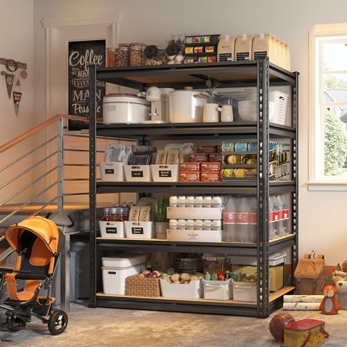 REIBII 2000LBS Garage Shelving Heavy Duty 72''H Storage Shelves 5 Tier Heavy Duty Shelving, Adjustable Metal Shelves for Garage Pantry Closet Kitchen Basement 35.5" W x72 H x 15.8" D, 2 Pack - Image 5
