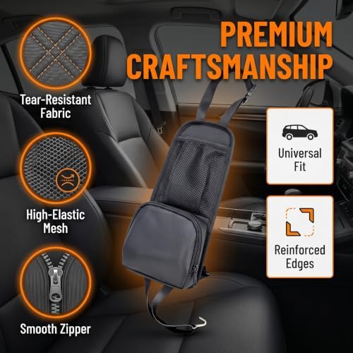 Car Seat Side Organizer, Mesh Net Storage Pocket - Image 4