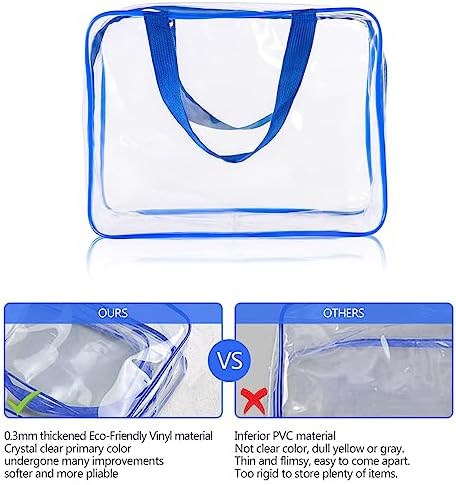 2Pcs Crystal Clear PVC Travel Toiletry Bag Kit for Women Men, Cosmetic Bags - Image 4