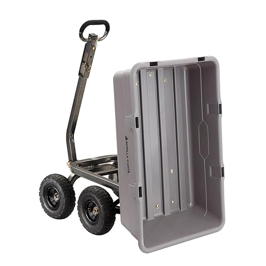 Gorilla Carts Heavy-Duty Poly Dump Cart, 5 Cu Ft Tub, 800 lb Haul Capacity - Image 6