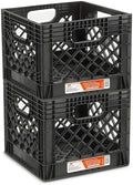 Juggernaut Storage Heavy Duty Milk Crates, 4 Handles, 16 Qt, Black, 4-Pack by JuggernautStorage