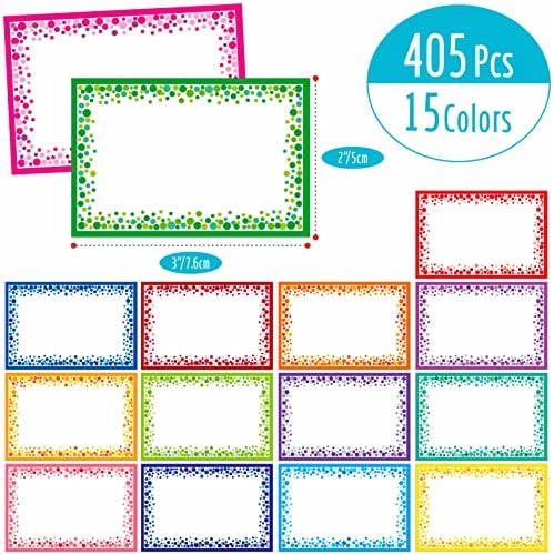 405pcs Name tag Labels, Colorful Name Badge with Permanent Adhesive Writable Name Tag Stickers for School Office Home (Each Measures 3" x 2") - Image 2