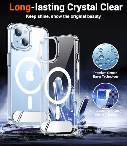Temdan Magnetic Compatible with iPhone 14 Case/iPhone 13 Case,[Built-in Invisible Kickstand][Compatible with MagSafe] [Military Grade Shockproof] Slim Thin Phone Case for iPhone 14/13 6.1" - Image 3