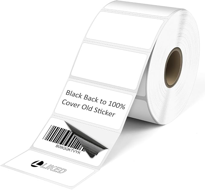 L LIKED 2" x 1" Direct Thermal Labels, Permanent Adhesive Barcode Adress Labels by LLIKED