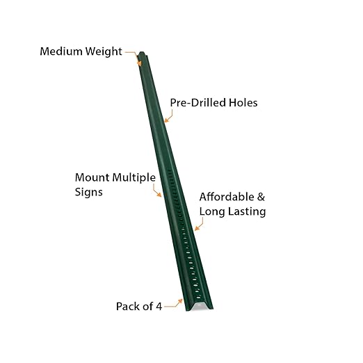 SmartSign U-Channel Sign Post, 1.12LB Medium Weight - Image 3