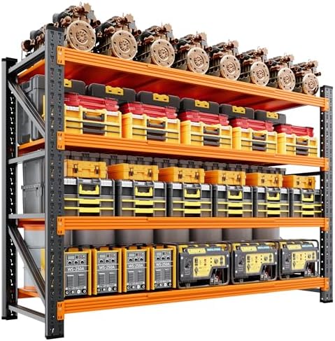 60" Wide Storage Shelves, 5000LBS Garage Shelving Heavy Duty, Standing Shelf Units, 4 Tier Metal Adjustable Storage Shelving Rack for Shop Warehouse Basement, 60'' W x 24''D x 70'' H by LISSIMO