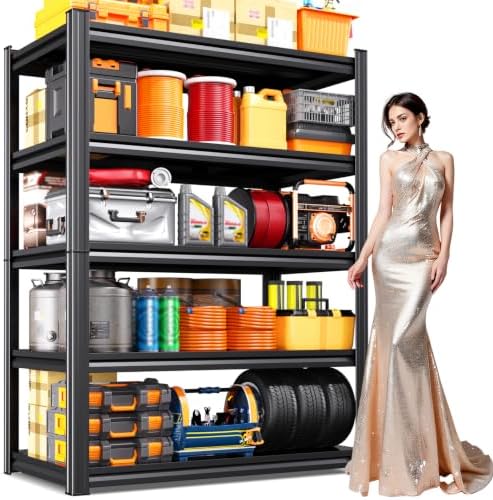 5-Tier Heavy Duty Metal Garage Shelving 71.2" Hx46 Wx20 D by CreatingaComfortableLiving