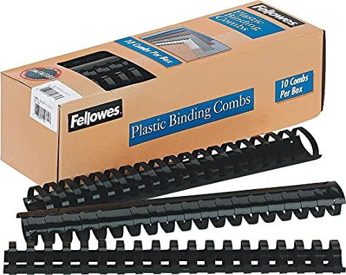 Fellowes 52066 Plastic Comb Bindings, 1-1/2-Inch Diameter, 340 Sheet Capacity, Black, 10 Combs/Pack - Image 2