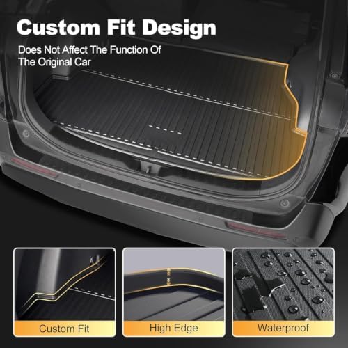 Cargo Liner Fit for Toyota RAV4 2019-2025 (Gas & Hybrid), TPE All Weather Trunk Mat with Seat Back Mats Custom Fit Cargo Mat Rear Seat Back Protectors Waterproof Cargo Area Protection - Image 3