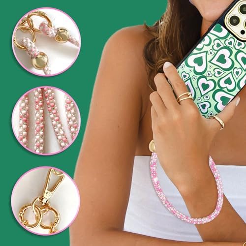 Crystal Phone Strap Crossbody and Wrist Lanyard, Anti Theft Layered & Wrist Strap Cell Phone Neck for Women - Image 3